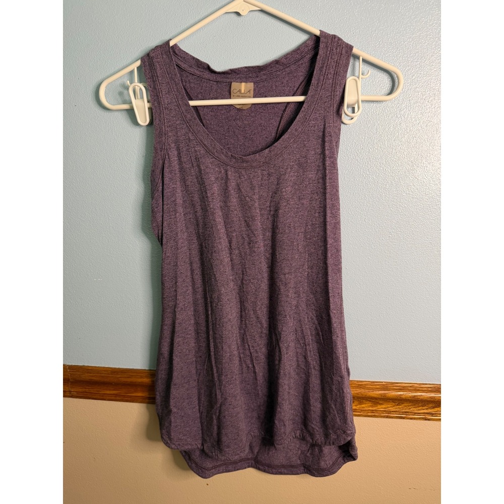 CALIA by Carrie Underwood Heathered Purple Racerback Tank Top XS Pleated Back